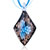 Blue Flower Black Diamond Dichroic Glass Pendant