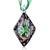 Green Flower Black Diamond Dichroic Glass Pendant