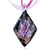 Pink Flower Black Diamond Dichroic Glass Pendant