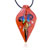 Red Leaf Fused Murano Glass Pendant