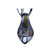 White Red Yellow Spots Gray Fused Dichroic Glass Pendant