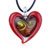 Red Frame Heart Fused Murano Glass Pendant