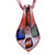 Red Blue And Green Spots Red Fused Dichroic Glass Pendant