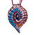 Orange And Blue Serrate Leaf Dichroic Glass Pendant