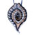 Gray Black And Golden Serrate Leaf Dichroic Glass Pendant