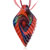Red And Dark Blue Spiral Serrate Leaf Dichroic Glass Pendant