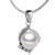 925 Sterling Silver Clear White Crystal Diamond Accent White Pearl Pendant Necklace Sterling Silver Pendant
