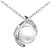 925 Sterling Silver Clear White Crystal Diamond Accent Pearl Pendant Necklace Sterling Silver Pendant