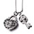 Heart And Key With April Birthstone Clear Crystal Wedding Pendant