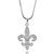 Fleur De Lis With White April Birthstone Crystal Wedding Pendant