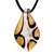 Gold And Silver Striped Leaf Murano Glass Pendant