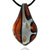 Red And Silver Striped Leaf Murano Glass Pendant