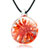 Round Shape With Orange Flower Pendant