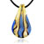 Dark Blue And Gold Drop Murano Glass Pendant