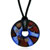 Red, Gold And Blue Silver Oval Murano Glass Pendant