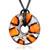 Orange And Silver Round Murano Glass Pendant