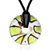 Green And Silver Striped Oval Murano Glass Pendant