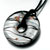 Green And Black Striped Oval Murano Glass Pendant