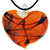 Orange Heart Murano Glass Pendant