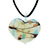 Spotted And Striped White Heart Murano Glass Pendant