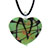 Green With Gold Foil Heart Murano Glass Pendant