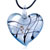 Striped Blue Heart Murano Glass Pendant