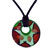 Amber And Silver Foil Murano Glass Donut Pendant