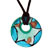 Topaz And Silver Foil Murano Glass Donut Pendant