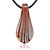 Red And Silver Striped Leafdrop Murano Glass Pendant