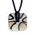 Gold Pearl And Silver Foil Murano Glass Square Donut Pendant