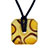 Citrine And Silver Foil Murano Glass Square Donut Pendant