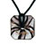 Purple And Silver Foil Murano Glass Square Donut Pendant