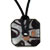Dark Purple And Silver Foil Murano Glass Square Donut Pendant