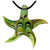 Green Starfish And Line Murano Glass Pendant