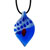 Sapphire Blue Leaf Murano Glass Pendant