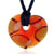 Tangarine And Olive Foll Heart Murano Glass Pendant