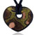 Olive And Amber With Gold Foil Heart Murano Glass Pendant