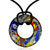 Colorful Silver Donut Murano Glass Pendant