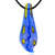 Blue And Yellow Skinny Leaf Pendant