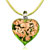 Green Heart With Bronze Murano Glass Pendant
