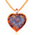 Orange Heart With Purple Murano Glass Pendant