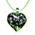 Green Heart With Blue Murano Glass Pendant