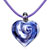 White Heart With Blue Swirl Murano Glass Pendant