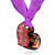 Purple And Gold Heart Murano Glass Pendant