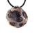 Round Brown Silver And Gold Swirl Pendant