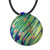 Round Blue And Yellow Green Striped Pendant