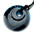 Turquoise Blue With Black Waves Pendant