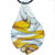 Light Blue Yellow Decorated Droplet Pendant
