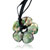 Retro Green Murano Glass Flower With Brown Pattern Pendants