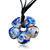 Silver Foil Murano Glass Peach Blossom With Blue Pattern Pendants